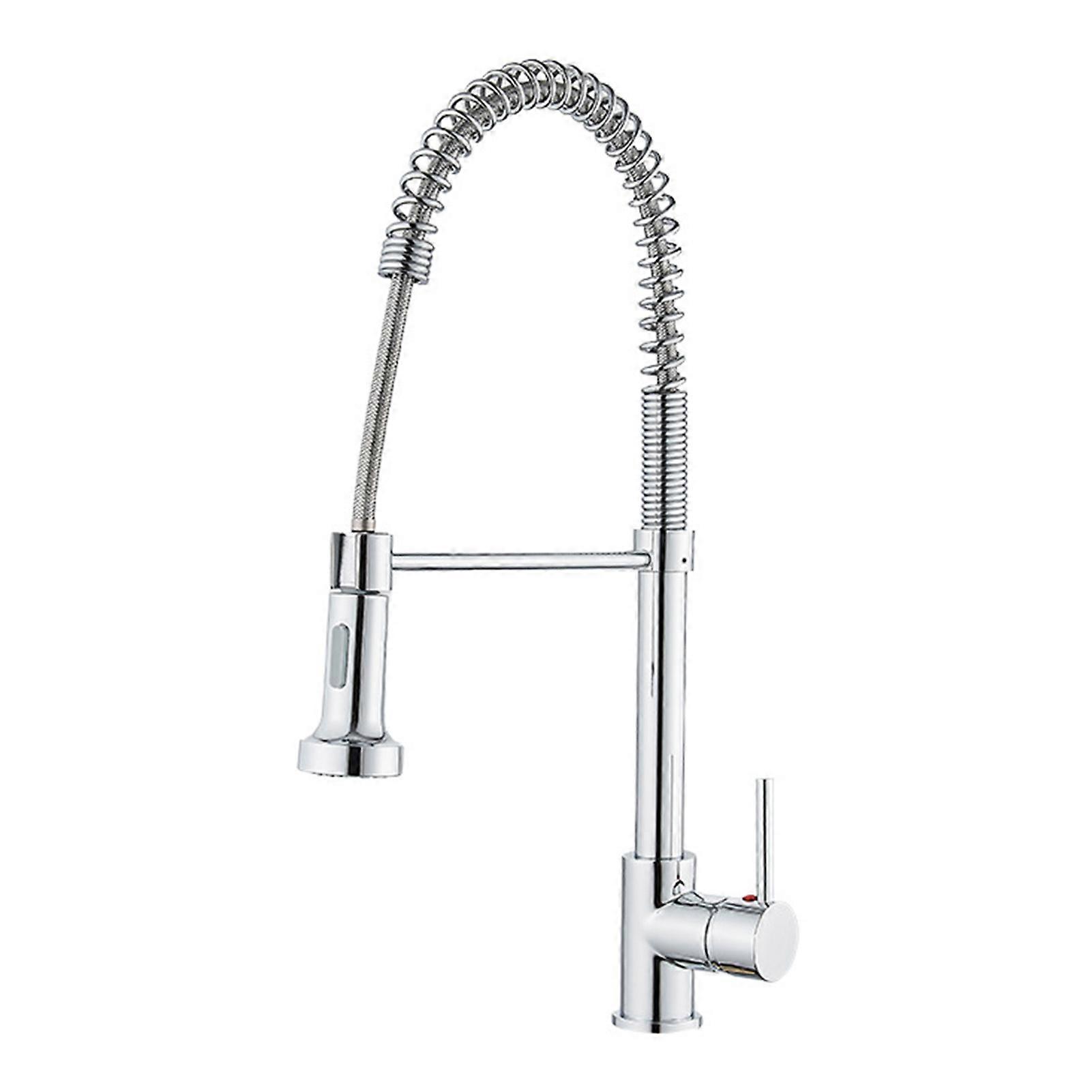 Spring Pull-out Faucet 360 Rotatable Dual Modes Sink Tap Splash-proof Hot and Cold Water Tap