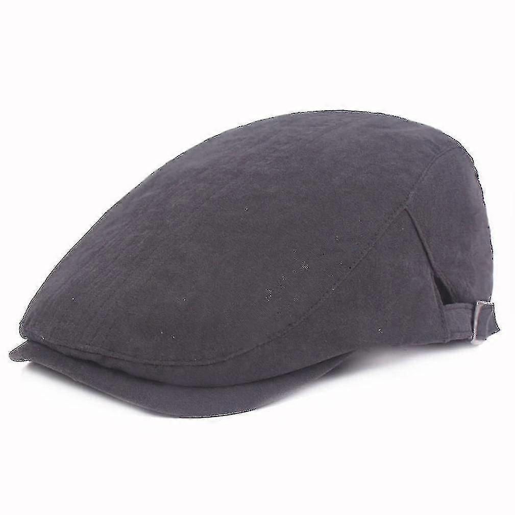 Beret Men's Summer Cap Hat Sun Visor Solid Color Casual Peaked Caps