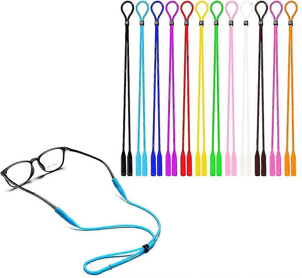 12pcs Anti-slip Silicone Glasses Straps Eyeglass String Holder Reading Glass