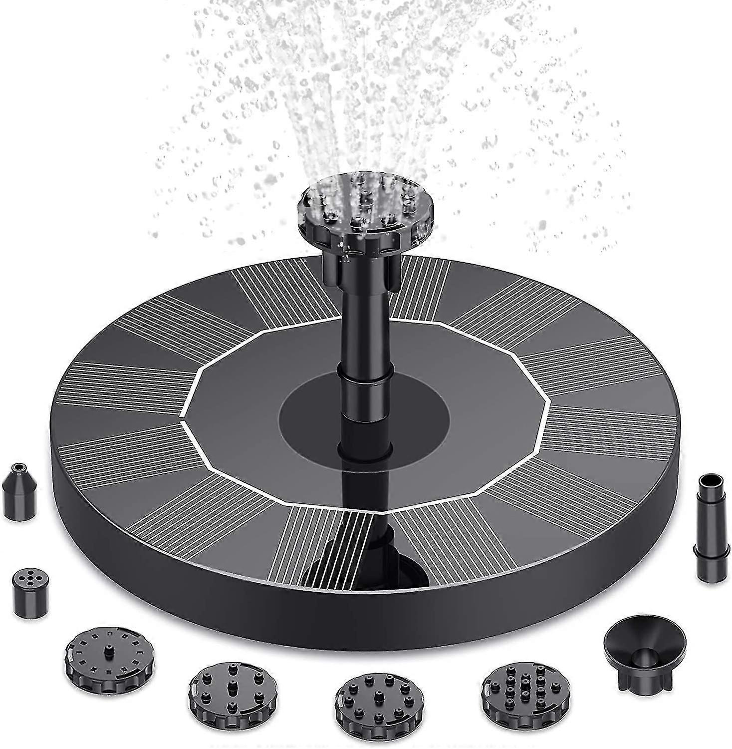 Solar Fountain Pump , Solar Water Fountain Pump With 6 Nozzles, Solar Powered Fountain Pump For Bird Bath, Ponds, Garden,swimming Pool, Fish Tank,outd