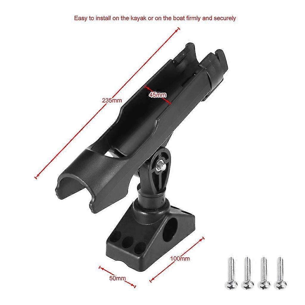 Abs Adjustable Boat Fishing Rod Rack Holder Device Pole Kayak Support Fixer Fix Pole Rotatable