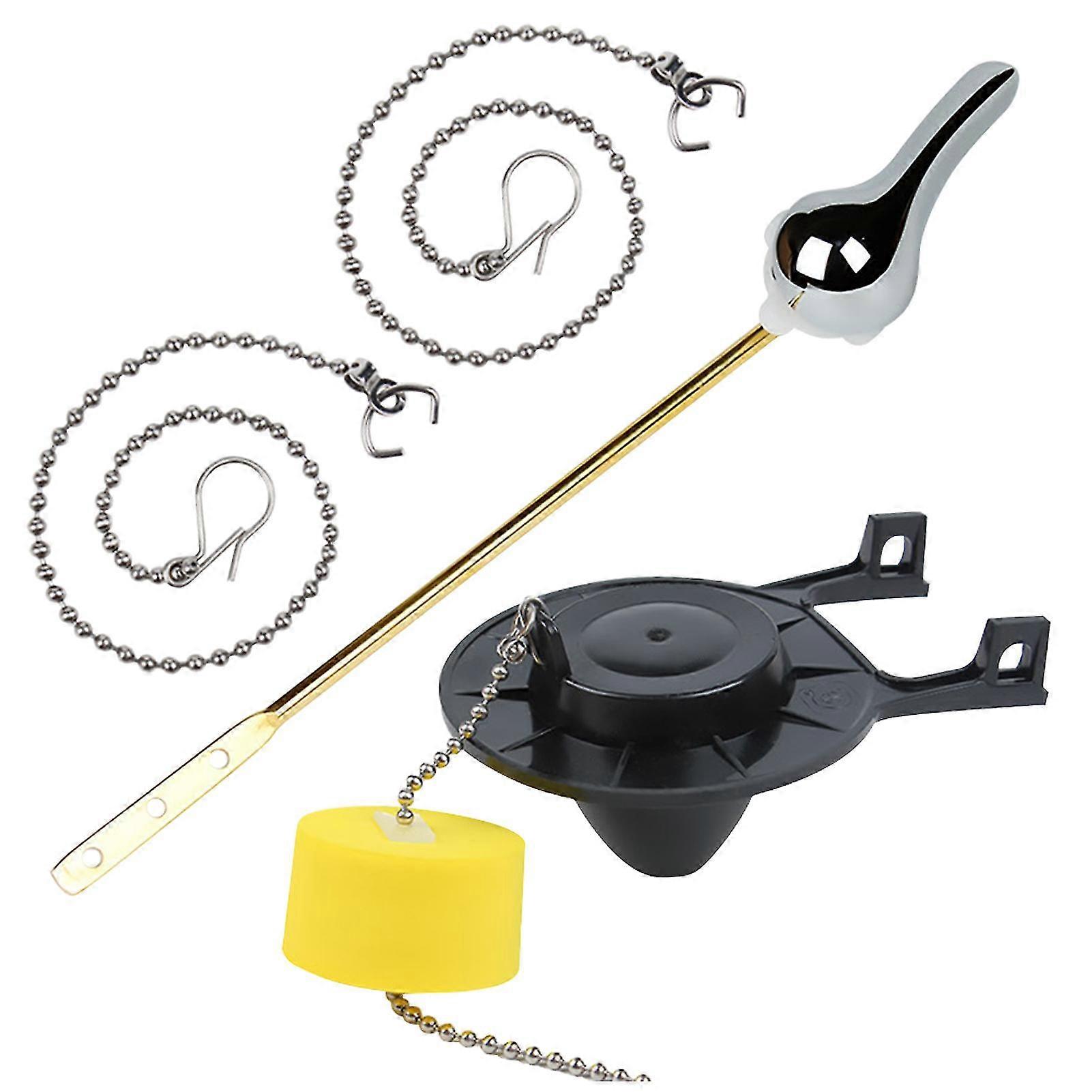 4pcs Bead Chain Toilet Flapper Replacement Kit Tank Lever Indoor Front