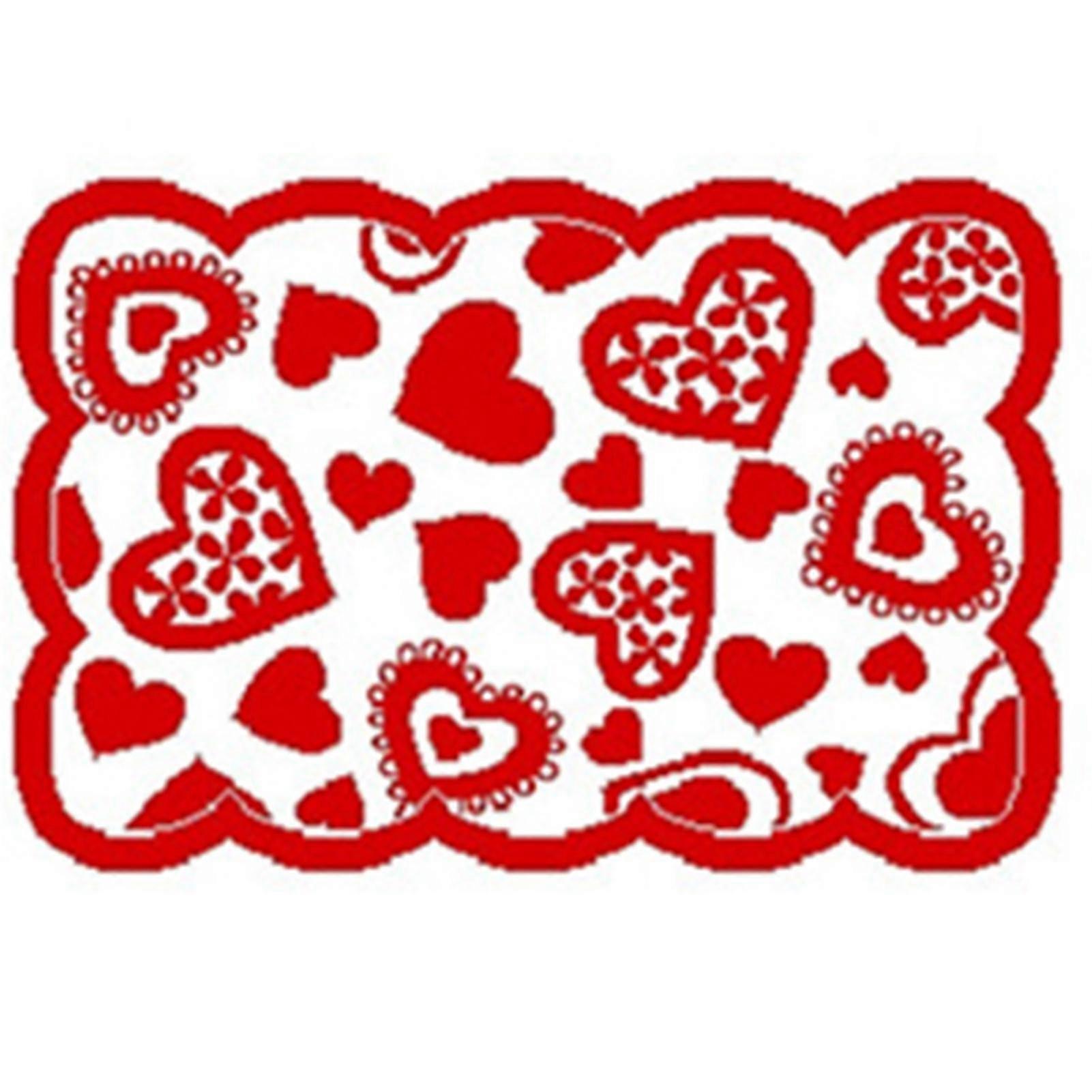 Love Heart Table Runner &amp; Table Mat Couple Dining Table Decor Knitted Rectangular Tablecloth For