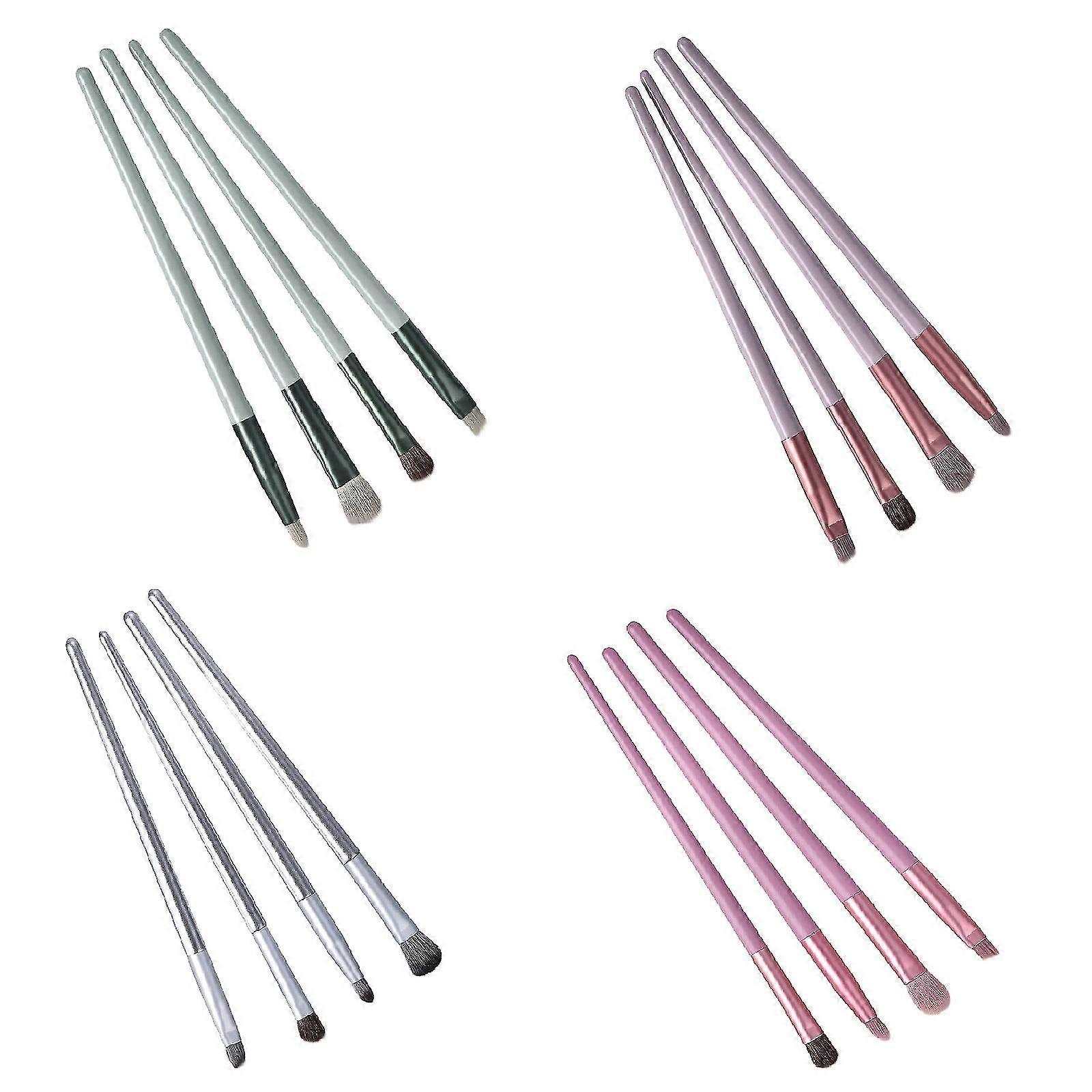 4 Makeup Brushes Set Pattern Foundation Brush Eye Shadow Brush Eyelash Brush Makeup Tool
