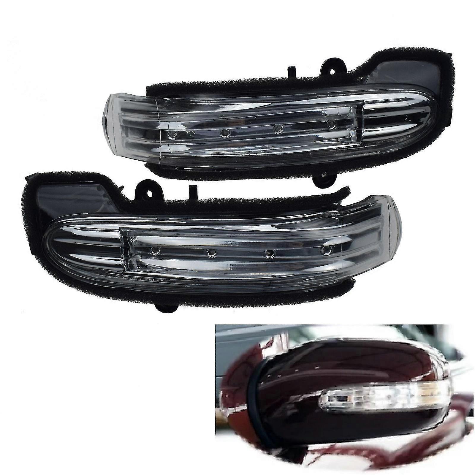 Right Passenger Side Mirror Cover With Turning Signal For Mercedes C-Class 2008-2015 - White