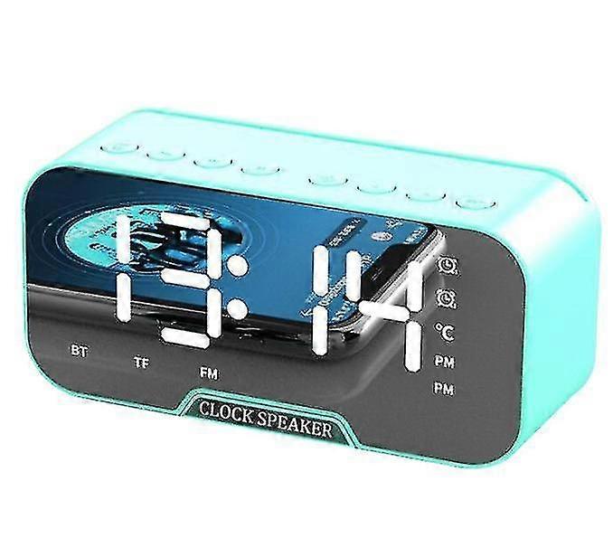 Reflecting Mirror Alarm Clock With Voice Prompt And Bluetooth Speaker