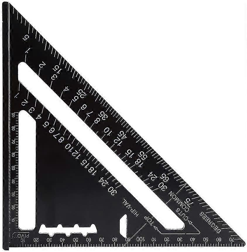 Caliper 7 '' Aluminum Alloy Triangular Ruler - Black - Square - High Precision