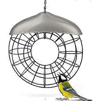 Fat Ball Feeder Zilver - Metalen Vet Balhouder voor Vogels hangen met roestvrij staal gaas - Ecologische vogelvoeding zonder net