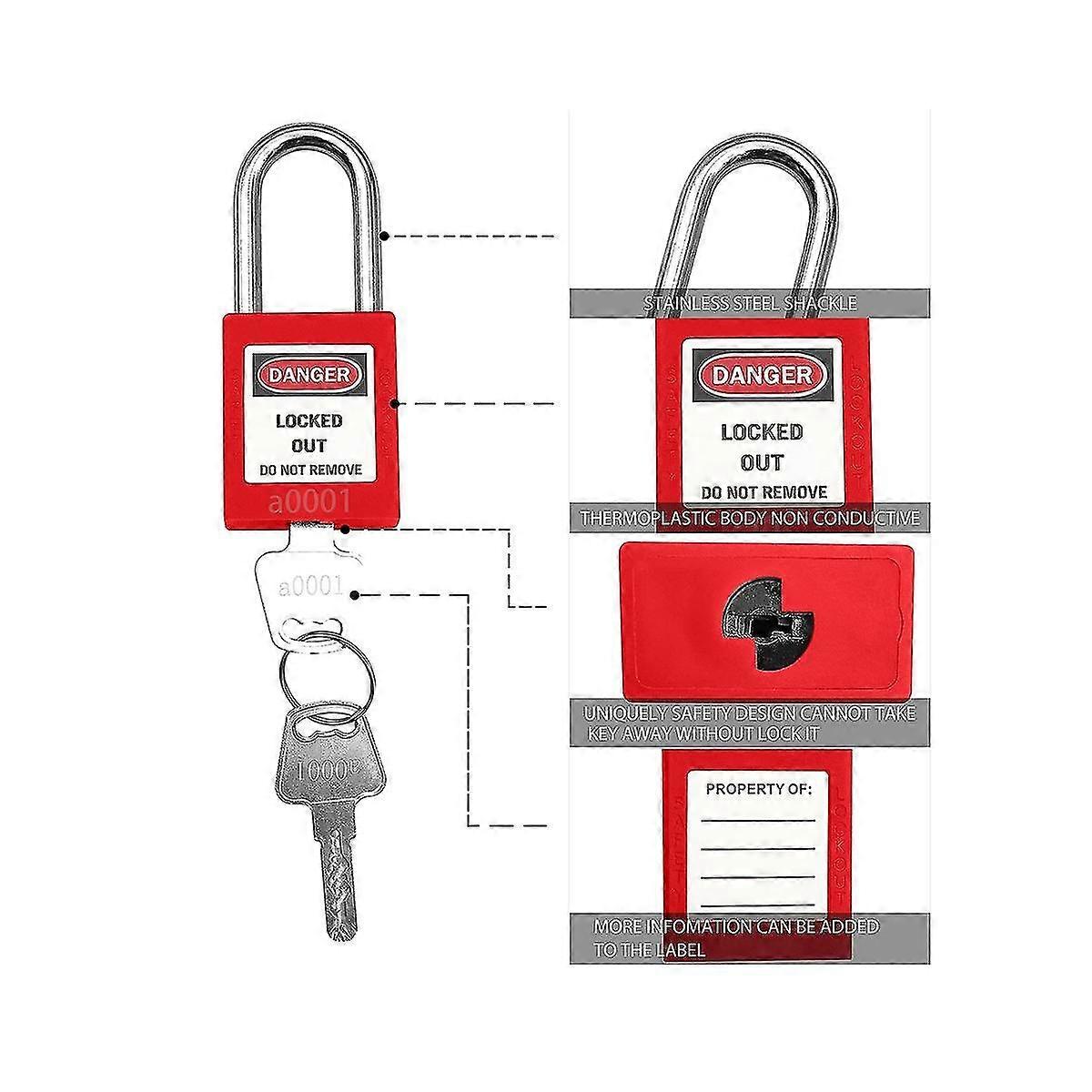 5Pcs Set Lockout Tagout Lock Safe Padlocks for Lock Out Tag Out ...