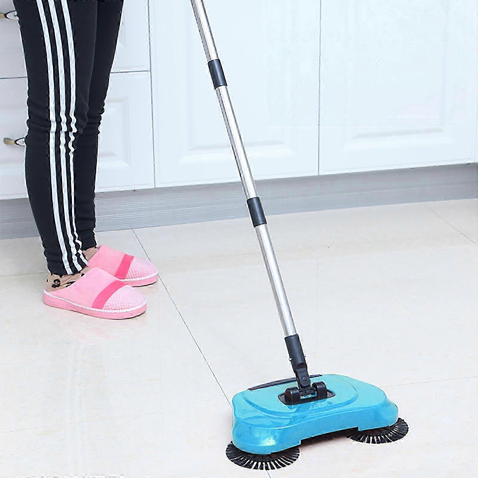 Hand Push Sweeper, Dry Sweep & Wet Drag Two In One Sweeper, Home Sweeping Mopping Machine,Floor Sweeper With 2 Corner Edge Brushes