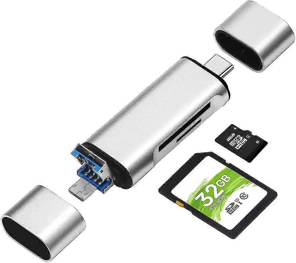 Card Reader With Usb C Microusb Otg 3 In 1