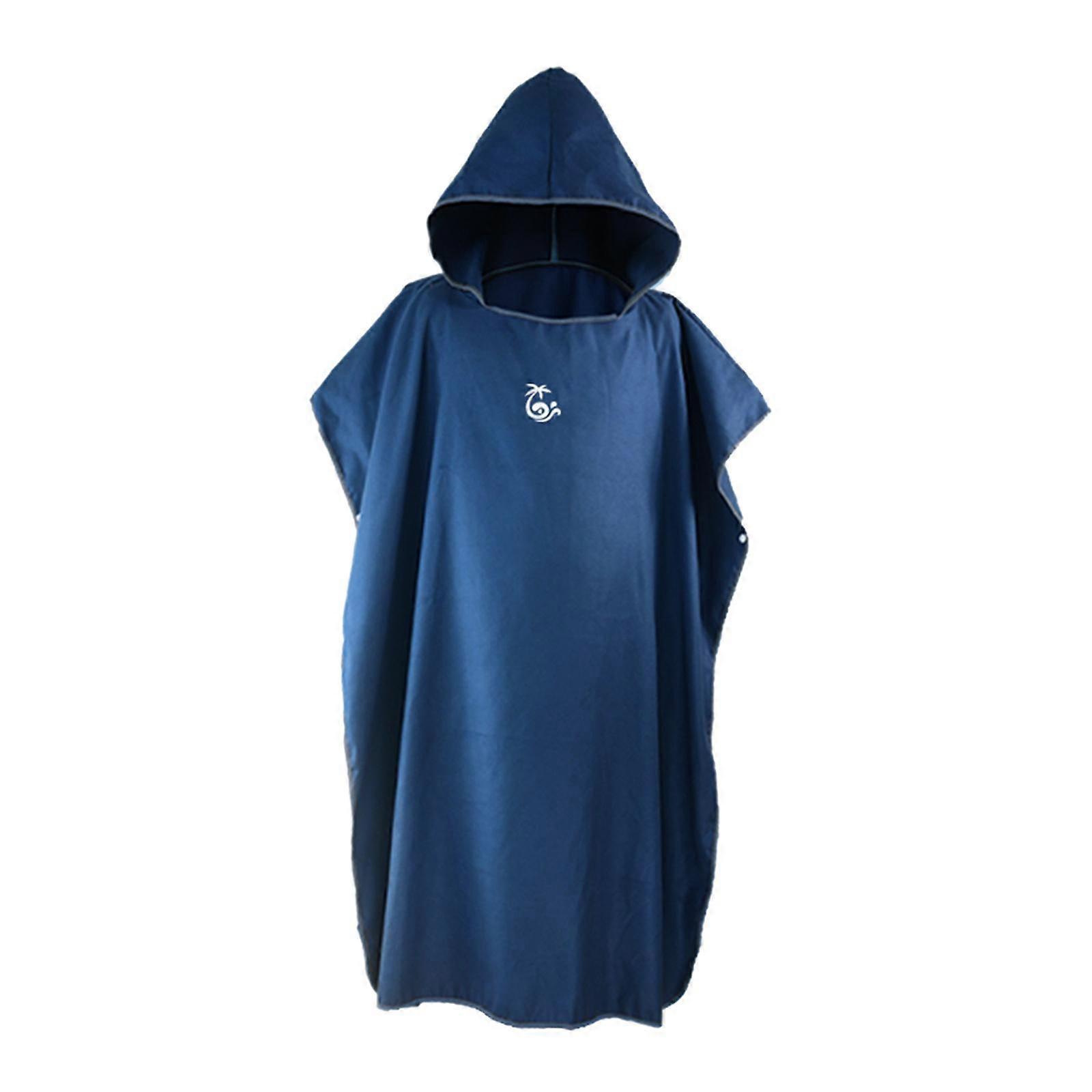 Microfiber Surf Poncho Changing Robe Wetsuit Soft for Swim Navy Blue