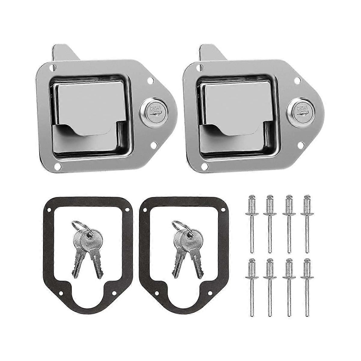 Truck Tool Box Latch Replacement Stainless Steel Toolbox Paddle Lock Replacement Handle with Keys f