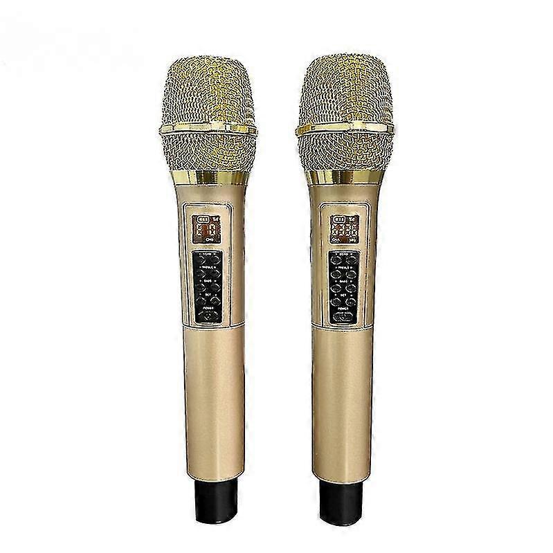 Uhf Dual Wireless Microphone With Echo Bass And Display Uhf Dual Microphone