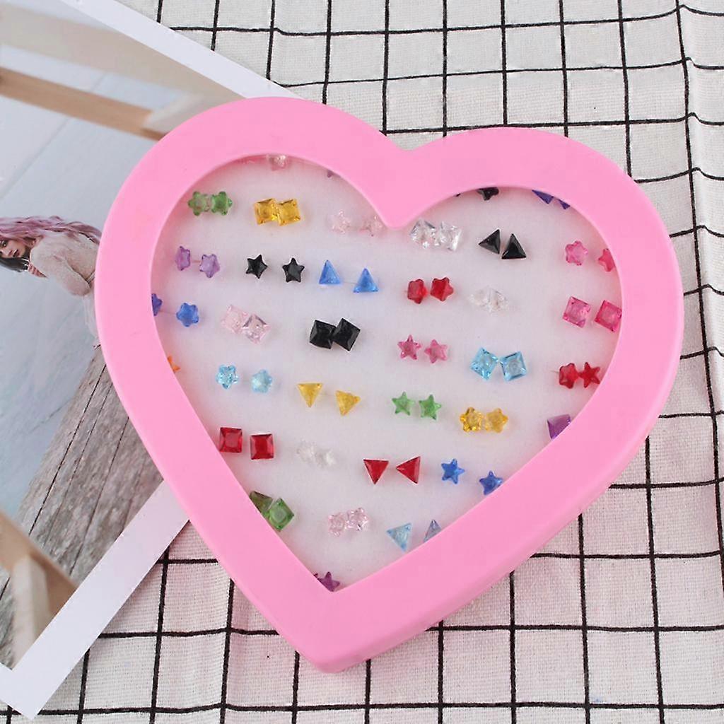 36 Paires Clear Crystal Femmes Géométrie Stud Sets Mixed Color Boucles d’Oreilles Bijoux