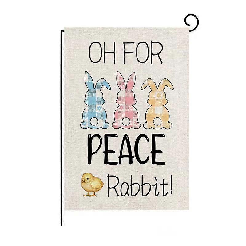 Easter Bunny Egg pattern Linen Garden flag printed double sided