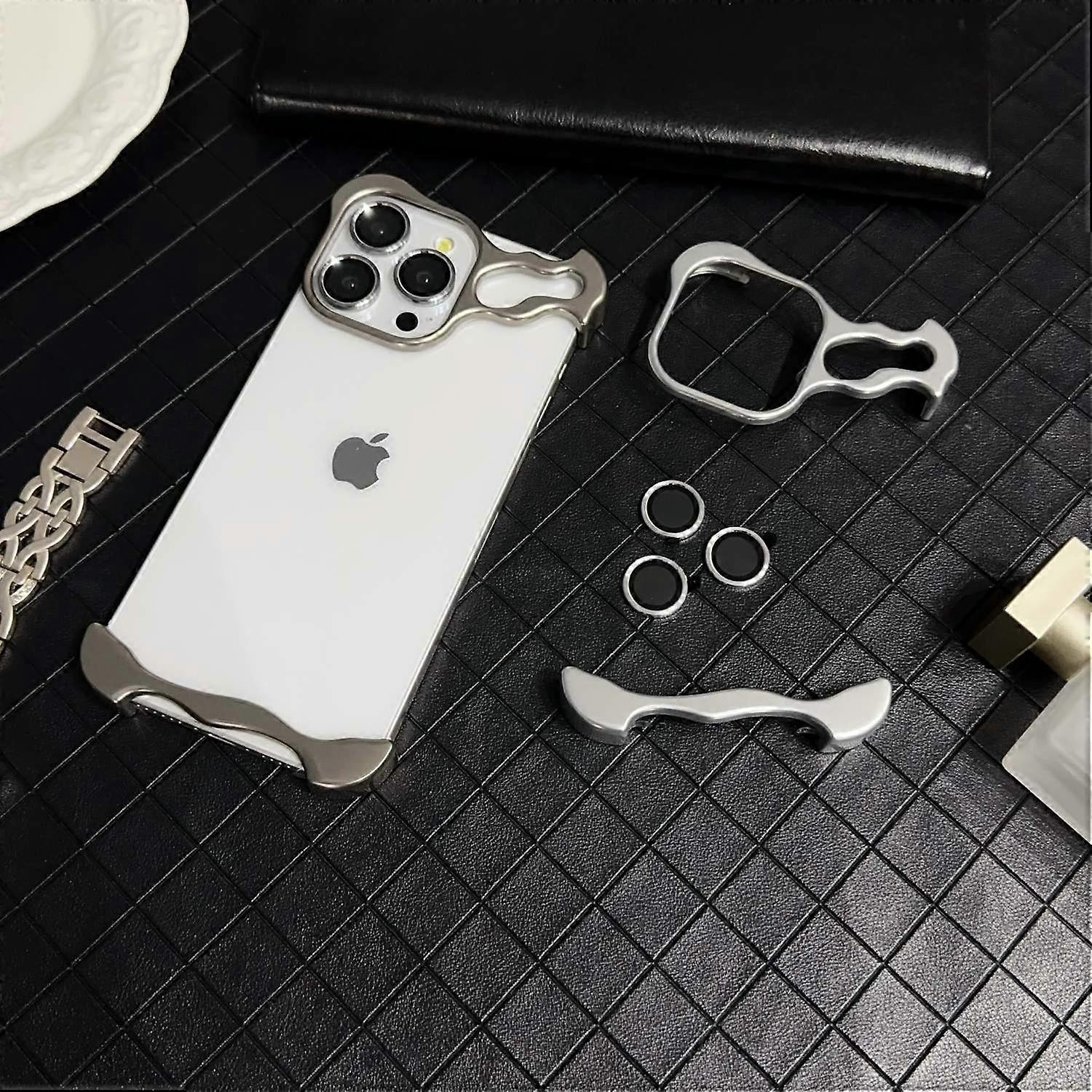 Aluminum Alloy Irregular Metal Phone Case For iPhone 14 Plus