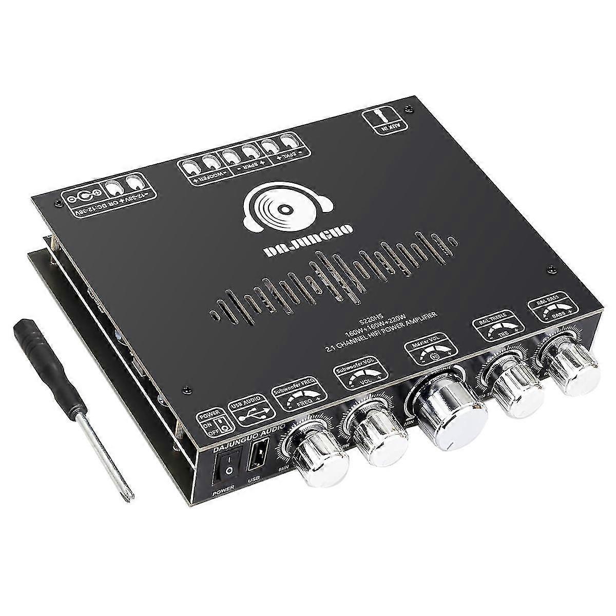 S220hs Bluetooth Power Amplifier Board, 2.1 Channel Tda7498e 160wx2+220w, 12v-38v Audio Power Amplifier Module