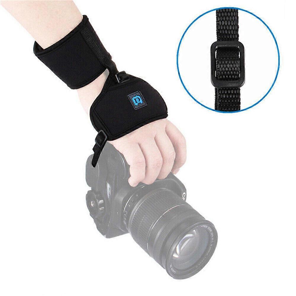 Universal Secure Neoprene Grip Hand Band Strap With Plate For SLR/DSLR Camera