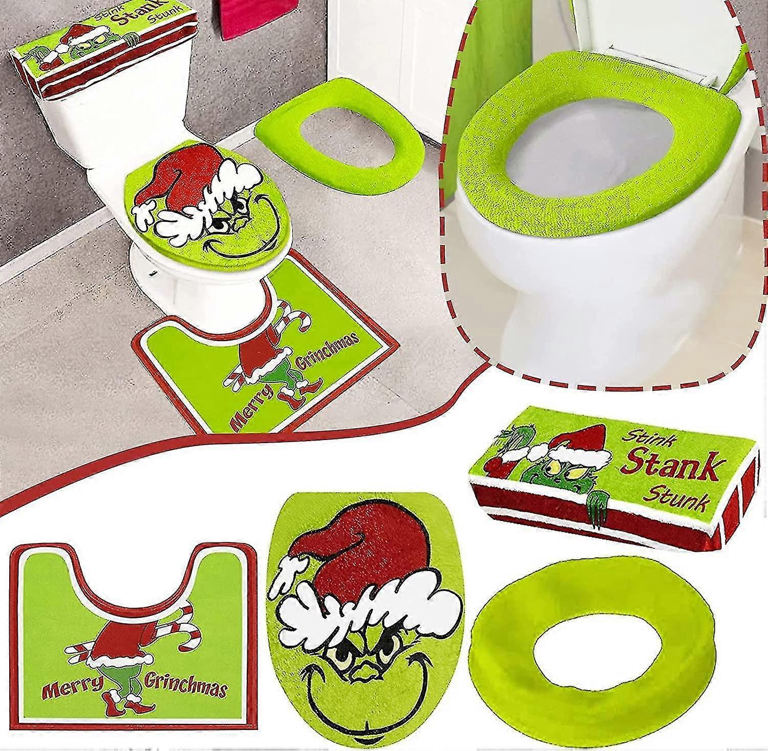 4-teiliges Badezimmerteppich-Set, Badezimmerteppiche und Badeteppich U-Form und Toliet-Deckel-Abdeckung, weich, rutschfest, saugfähig, große Duschteppich-Set
