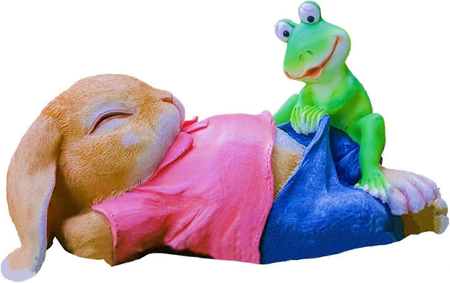 WJTG Rabbit with Frog Garden Ornaments Decorations Statues and SculpturesJ