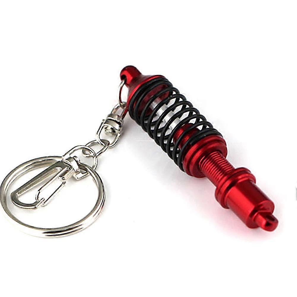 Car Auto Tuning Parts Key Chain Shock Absorber Keychain Keyring Spring Shock Absorber2pcs-Black+Red