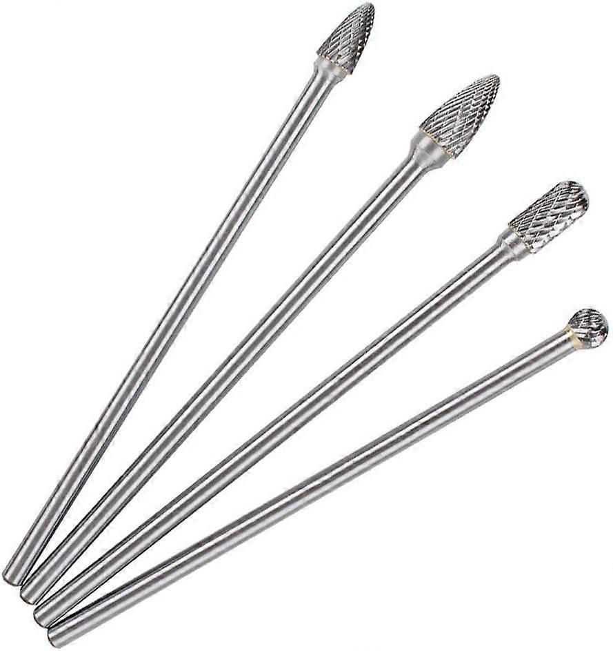 Tungsten Carbide Rotary Burrs, 6 Inch Long Double Cut Rotating Burr with 6mm Shank Files Rasp Bit Tools Kit for DIY Woodworking Metal Carving Polishin
