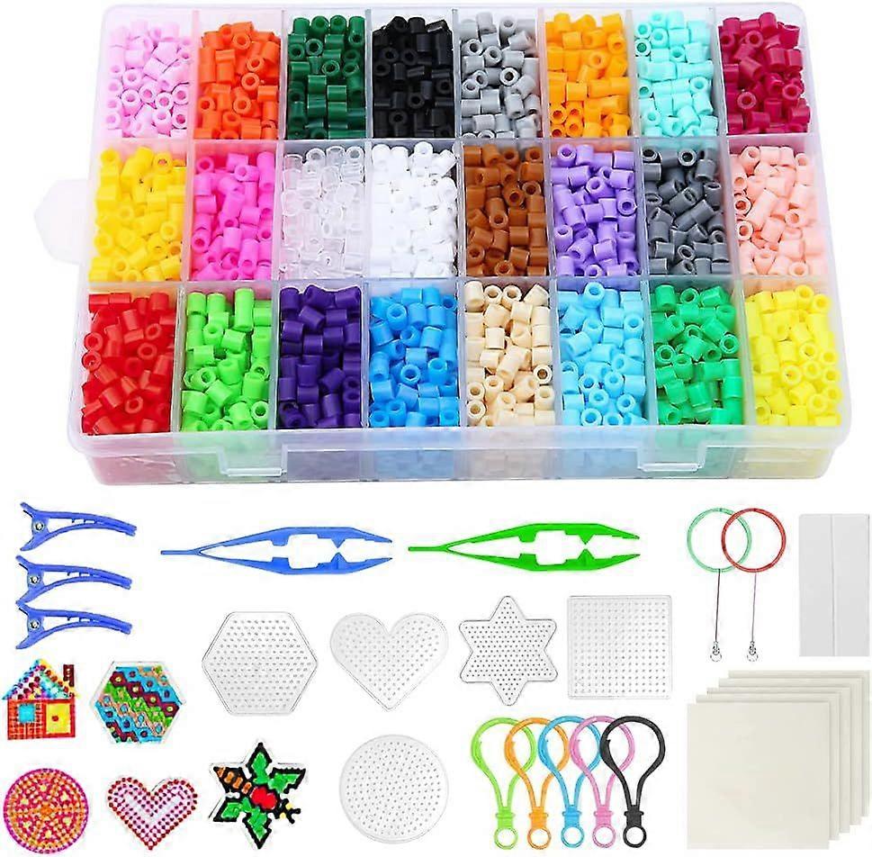 TCGG-Perles Repasser 24 Couleurs, D'accessoires Kit De Perle A Repasser Bricolage,6300 Kit De Perle A Repasser,Kit De Perles Fusible,Cratifs Pour En