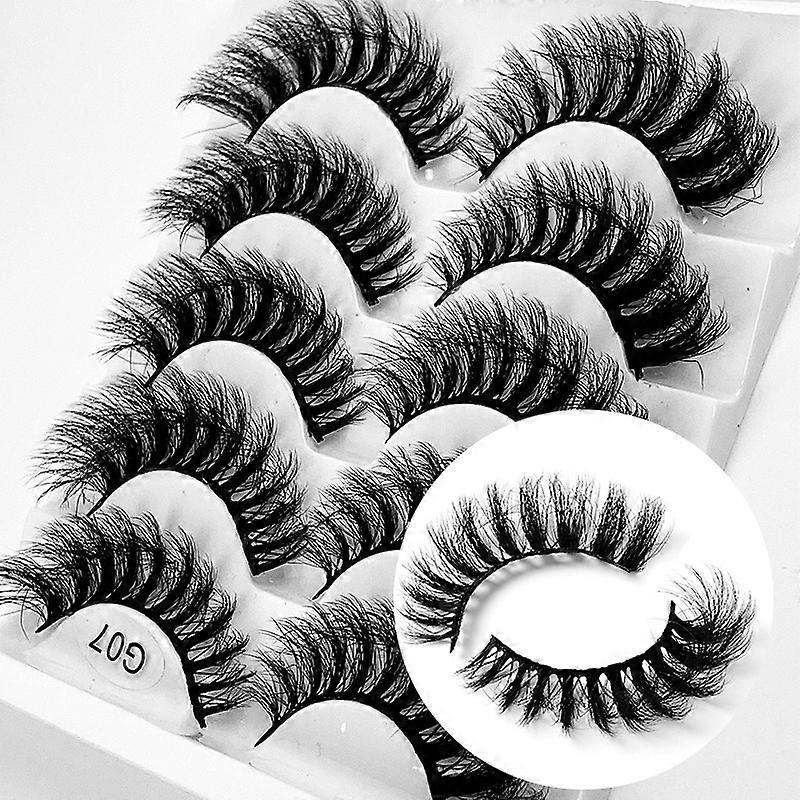 False Eyelashes 5 Pairs- 8D False Eyelashes Natural Handmade Ultra-Thin Lashes Professional Reusable Black Eyelashes