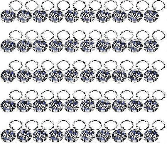 1-50 Numbers Key Chain Numbers Tags Locker Gym Key Rings Engraved Number With Key Rings Key Ring Aluminum Numbers Tag