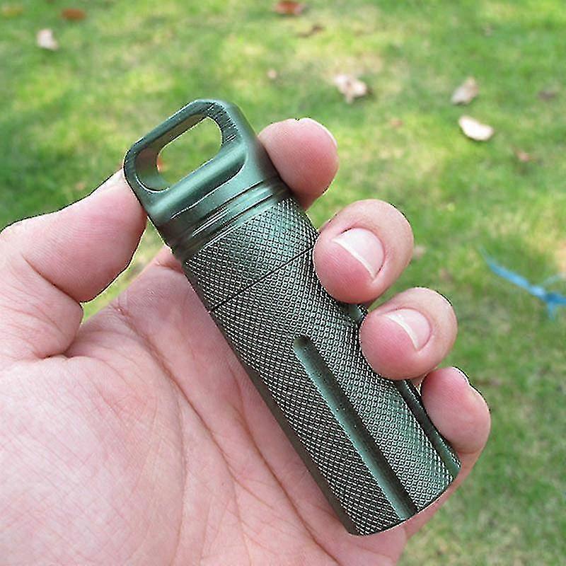 Aluminium Alloy Survival Edc Waterproof Capsule Seal Bottle Case Container Holder Tool