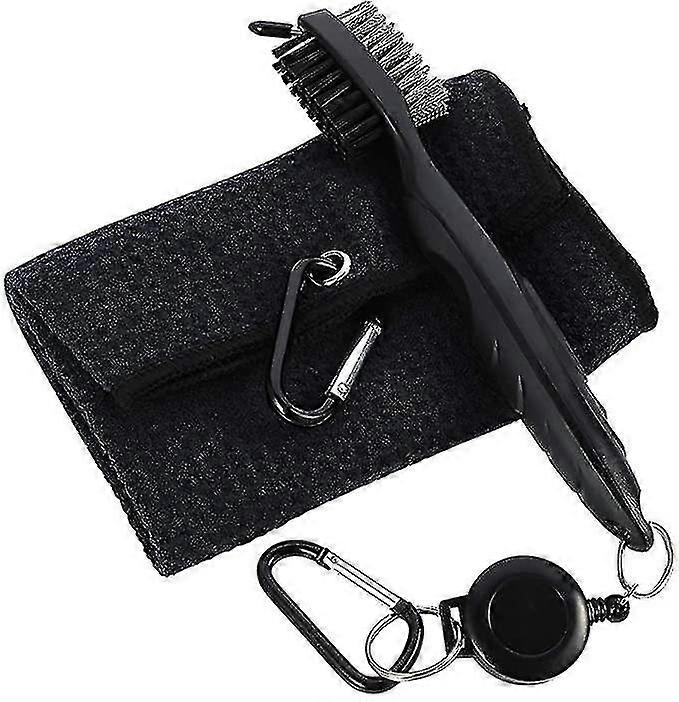 Microfiber Golf Towel Durable Golf Brush Tool Kit With Carabiner Clip