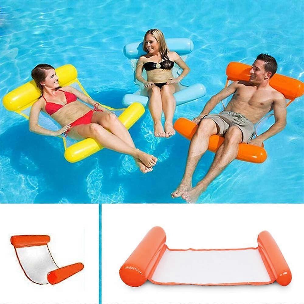 Multi-Purpose Floating Hammock - Inflatable Pool Float - 4-In-1 Reclining Float Hammock - Water Hammock - Portable Ultralight Float (Orange)