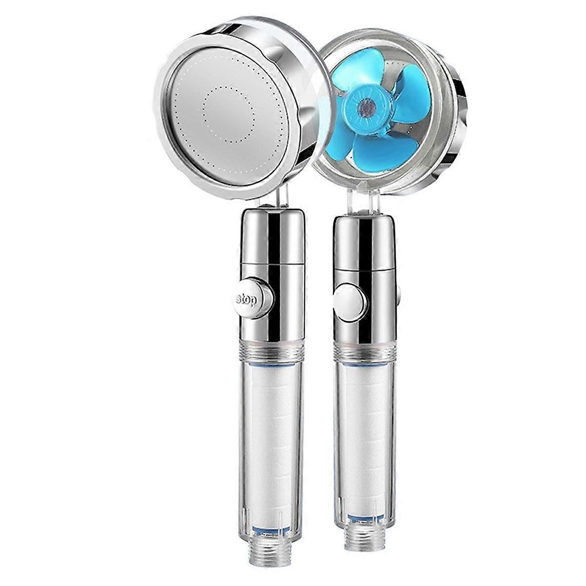 Supercharged Shower Head Shower Head High Pressure Shower Set Super Turbo Shower with 3 Modes Blue
