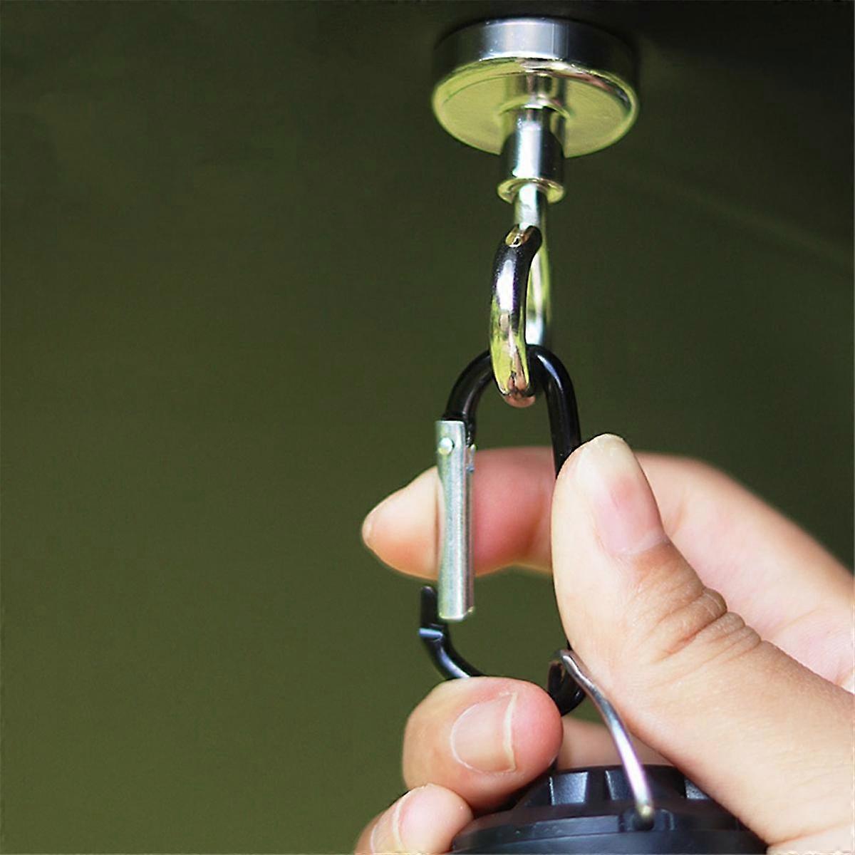 3PCS Magnet Camping Hooks Carabiner Clip Heavy Duty Magnet Hanger D Shape Tent Buckles for Outdoor Camping Hooks-White
