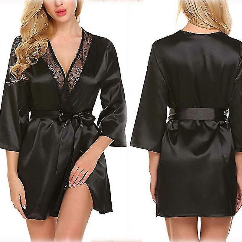 Women Ladies Satin Silk Nightdress Lingerie Sleepwear Dress Robe Nightgown