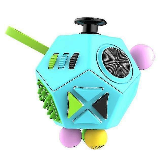 YYH-12 Side Fidget Cube Relieves Stress And Anxiety Anti Depression Cube With AutismBlue