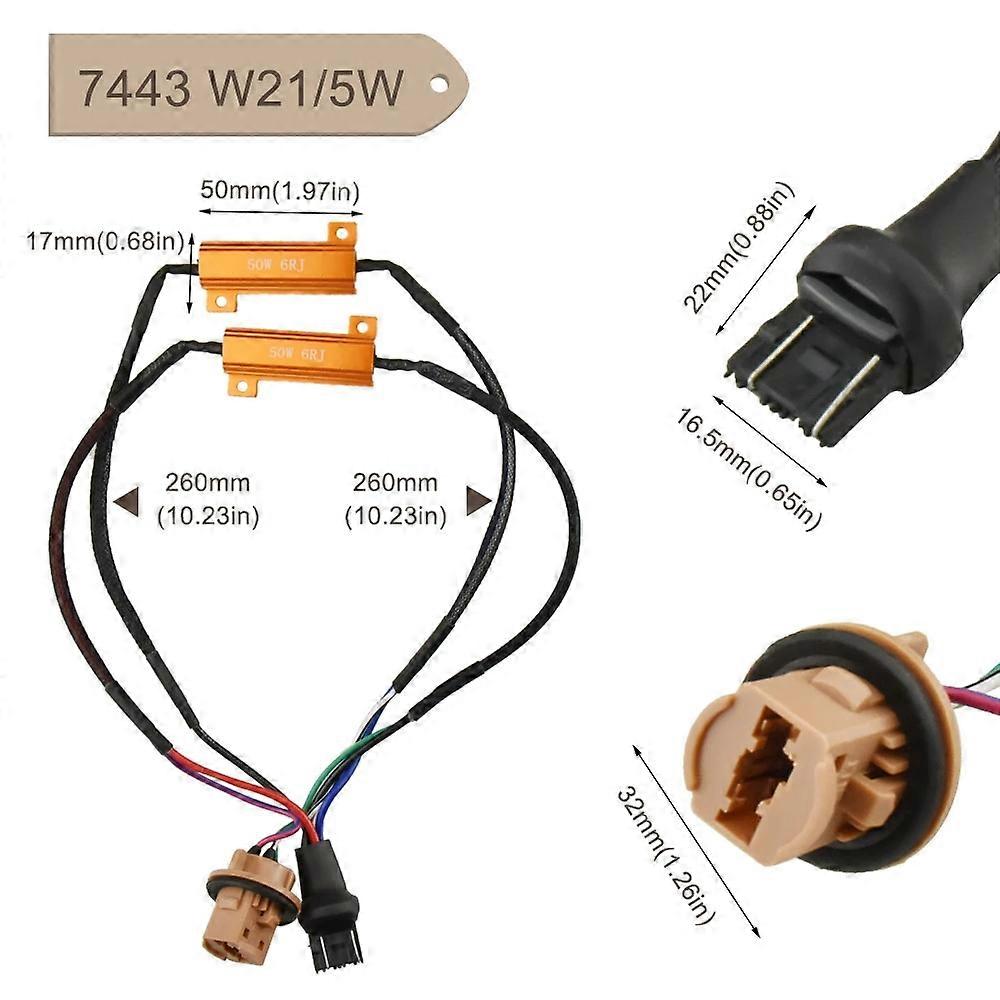 2X Car Resistor Canbus BA15S 1156 1157 3157 7443 LED Light Error Free Load Resistor Warning Canceller Decoder Accessorie