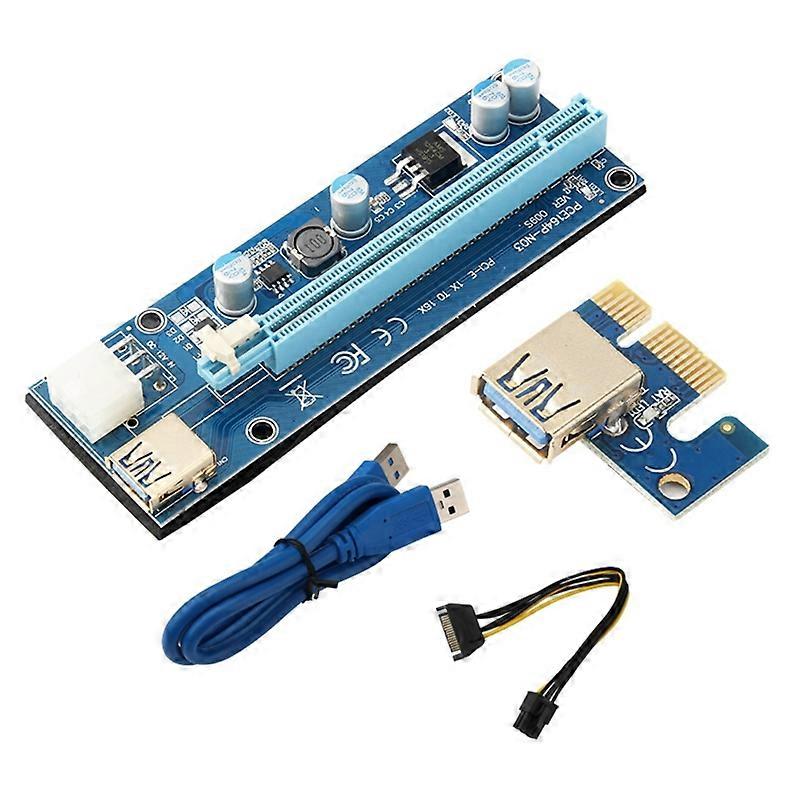 VER009S Extension Cable PCI-E Riser Card 1X 16X Riser Adapter USB Sata 6Pin