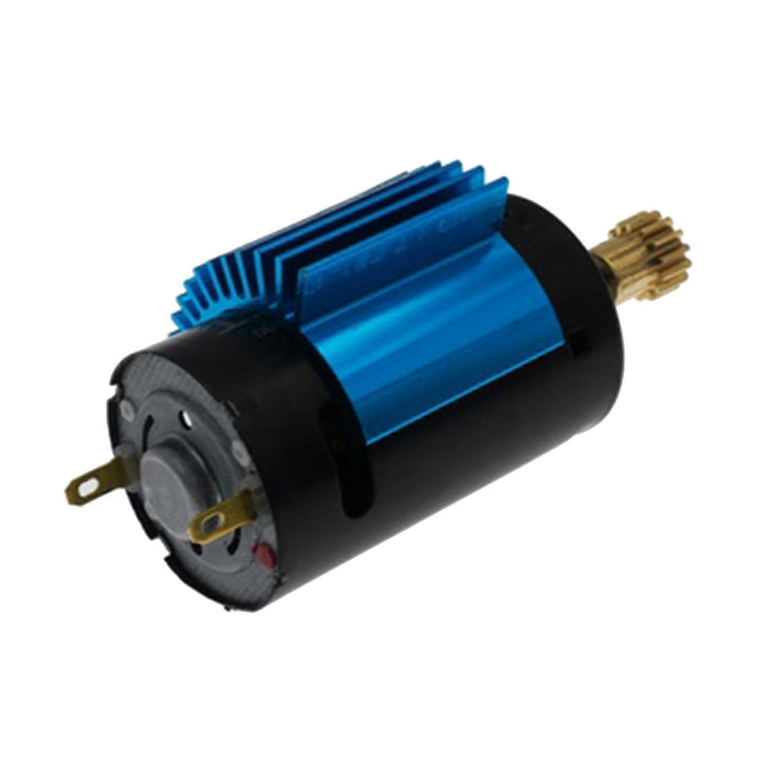 390ブラシ付きモーター1/12ブラックメタル+プラスチックRCカーモーター、メタルギアとヒートシンク付き優れた放熱性能