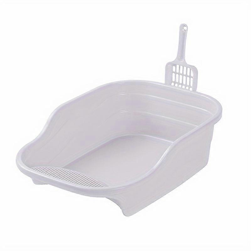 "Pet-Friendly" Extra-Large Semi-Enclosed Cat Litter Box With Silicone & Pp Material - Easy Clean, Odor Control