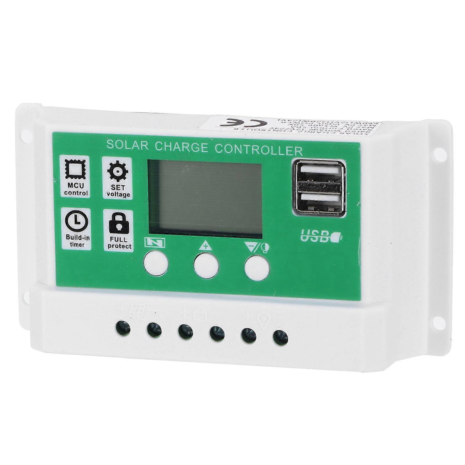 Solar Charge Controller 50A LCD Display Adjustable 12V 24V Panel Regulator