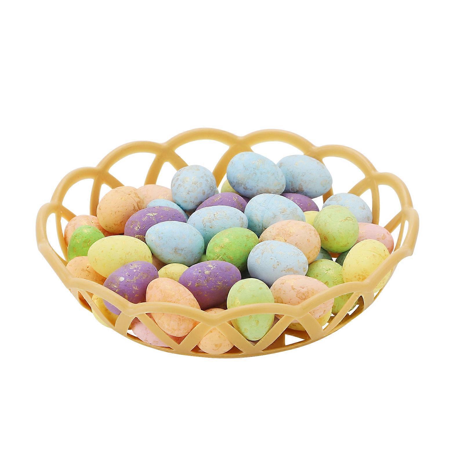Easter Eggs Ornament Mini Foam Egg with Basket compatible Crafts and Spring Easter Party Decorations