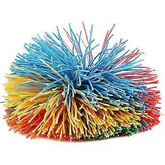 1 Pcs Rubber String Balls Colourful Rubber Ball Toy For Children Small 6 Cm/bl