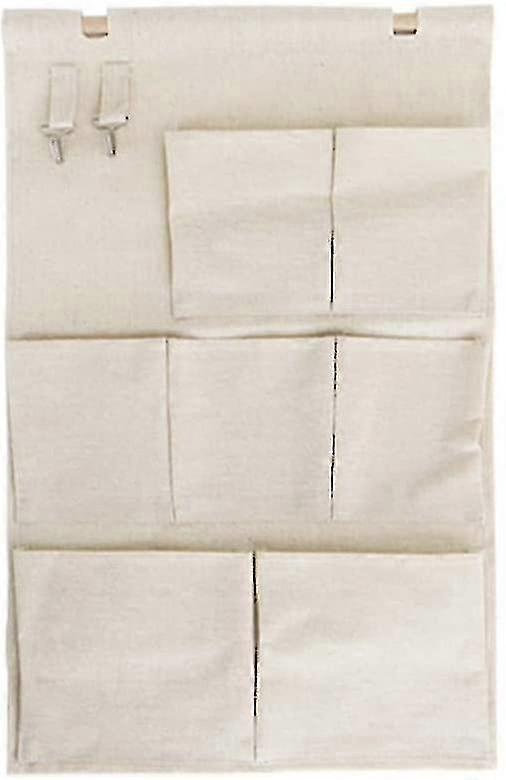 שקיות אחסון קיר, מארגן תליית בד כותנה, כיס פשתן בצבע מוצק על דלת הארון