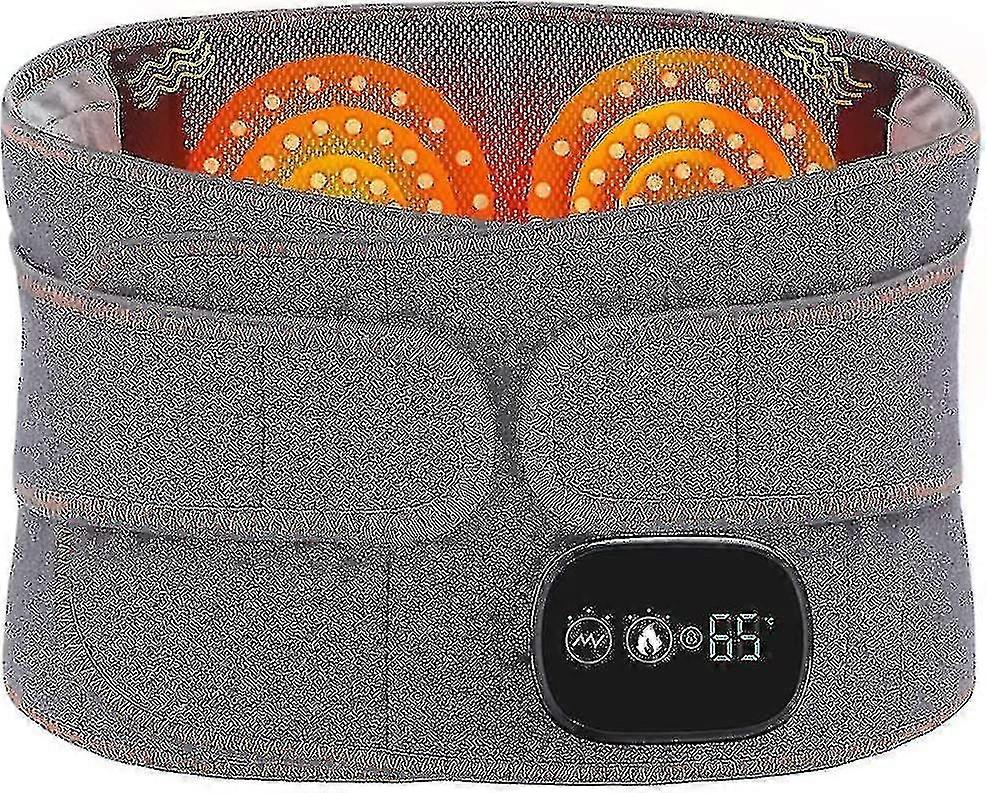 Heated Back Brace With Vibration Massage Electric Lower Back Heating Pad Massager