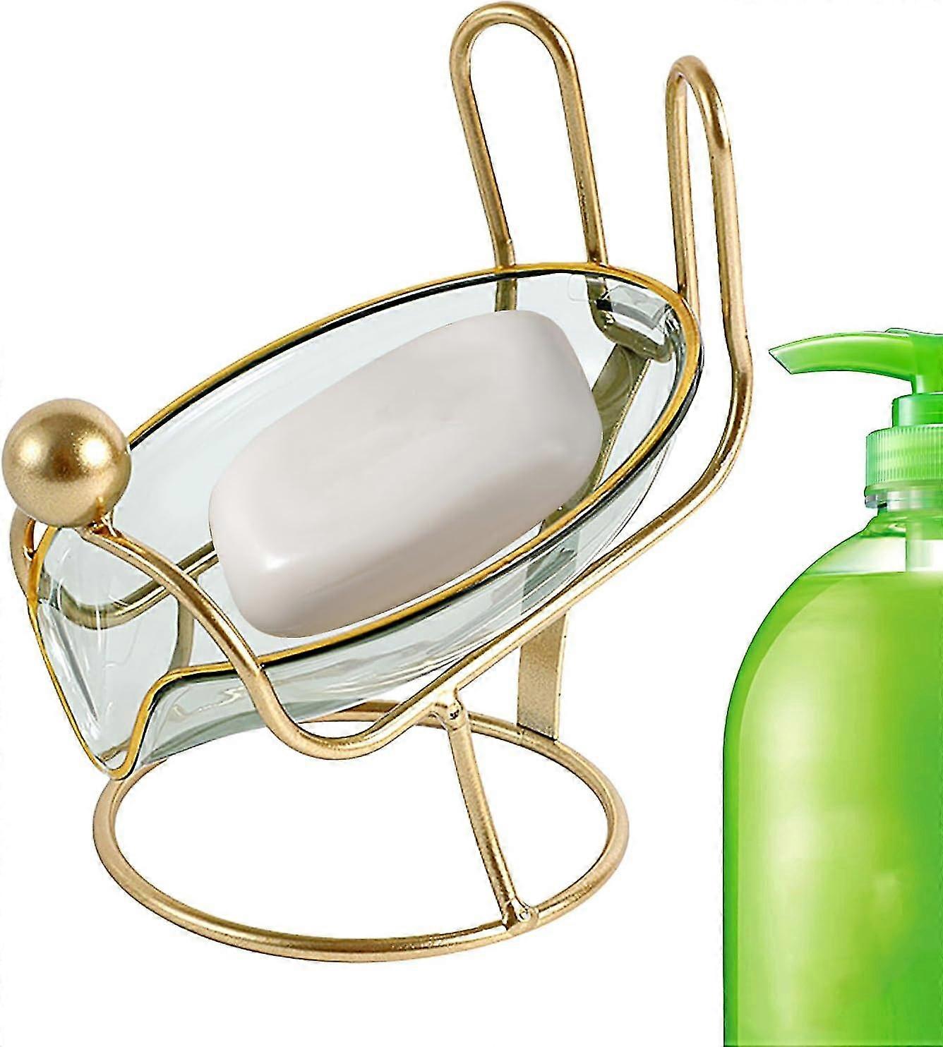 Transparent Leaf Drain Soapbar Container | Easy Clean Decorative Soapbar Holder for Kitchen, Shower and Travel