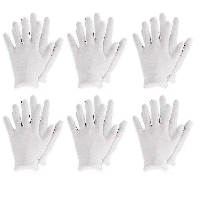 Reusable White Cotton Thin Elastic Soft Gloves For Dry Hand