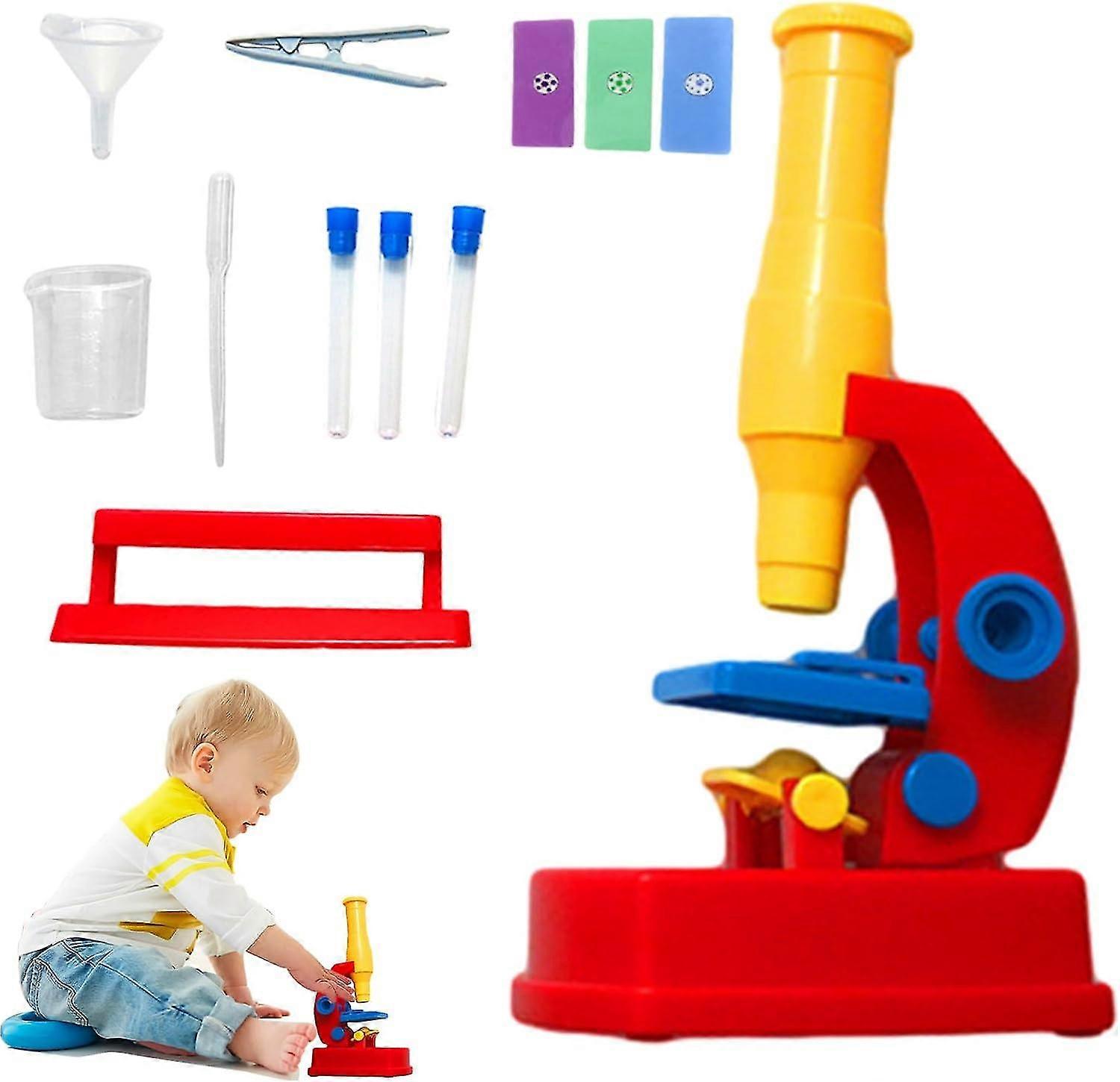 Portable Mini Microscope for Kids Dimmable LED Lights Science Experiment Supplies Laboratory Outdoors Classroom Home