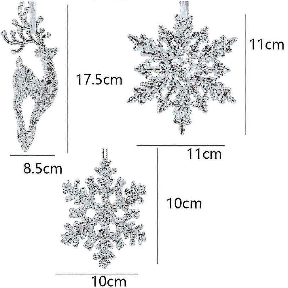 Snowflake Icicle Ornaments Acrylic Crystal Christmas Tree Ornament Clear